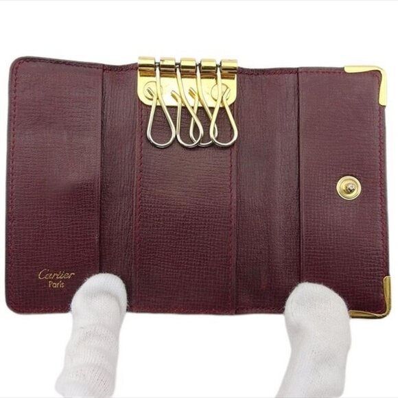 Cartier Key case must line Bordeaux leather Authentic Used - Picture 6 of 10